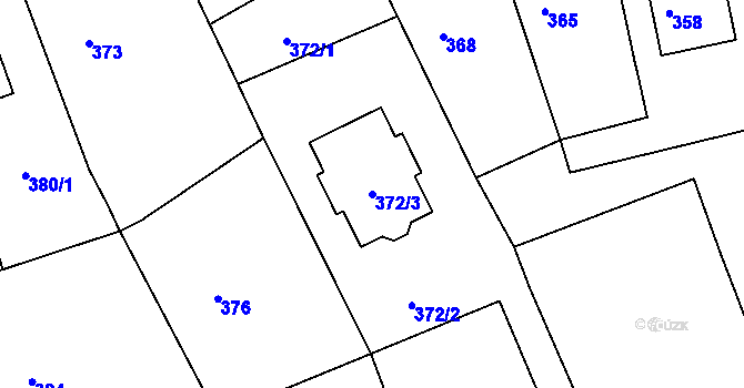 Parcela st. 372/3 v KÚ Lipůvka, Katastrální mapa