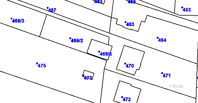 Parcela st. 469/5 v KÚ Lipůvka, Katastrální mapa