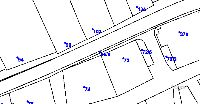 Parcela st. 86/8 v KÚ Lipůvka, Katastrální mapa