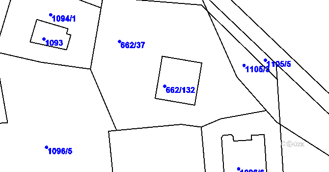 Parcela st. 662/132 v KÚ Lipůvka, Katastrální mapa