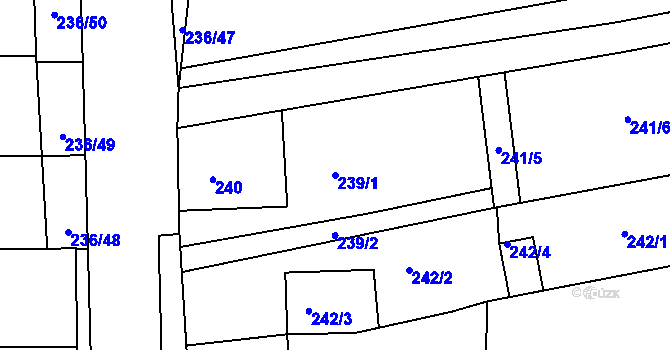 Parcela st. 239/1 v KÚ Lipůvka, Katastrální mapa