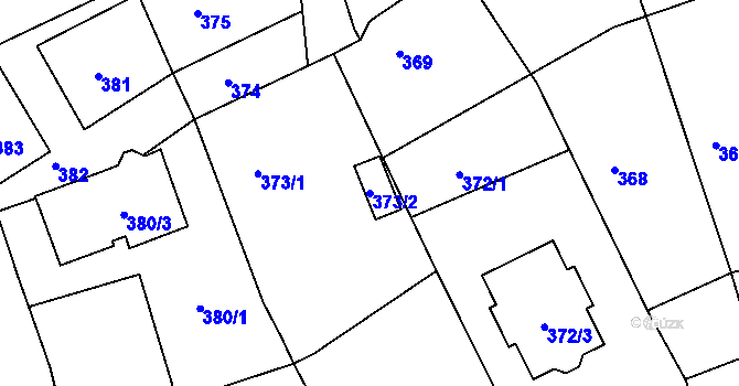 Parcela st. 373/2 v KÚ Lipůvka, Katastrální mapa