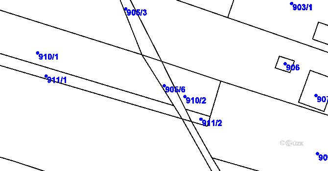 Parcela st. 905/6 v KÚ Lipůvka, Katastrální mapa