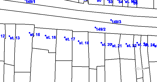 Parcela st. 18 v KÚ Lípy, Katastrální mapa