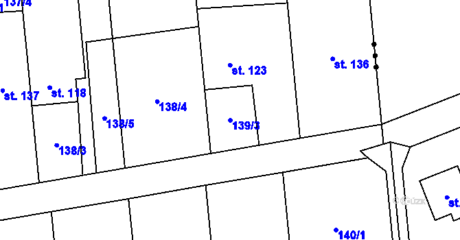 Parcela st. 139/3 v KÚ Lípy, Katastrální mapa