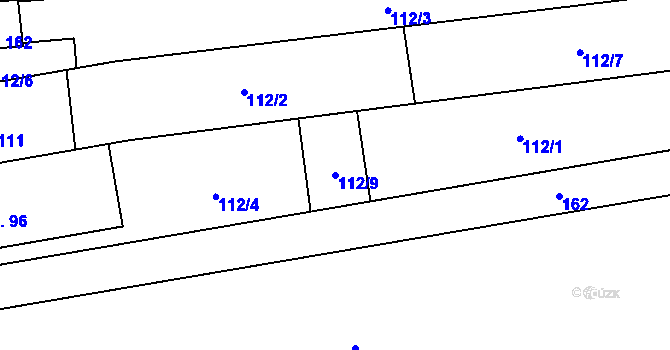 Parcela st. 112/9 v KÚ Lípy, Katastrální mapa