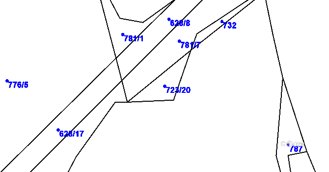 Parcela st. 723/20 v KÚ Lhota u Lísku, Katastrální mapa