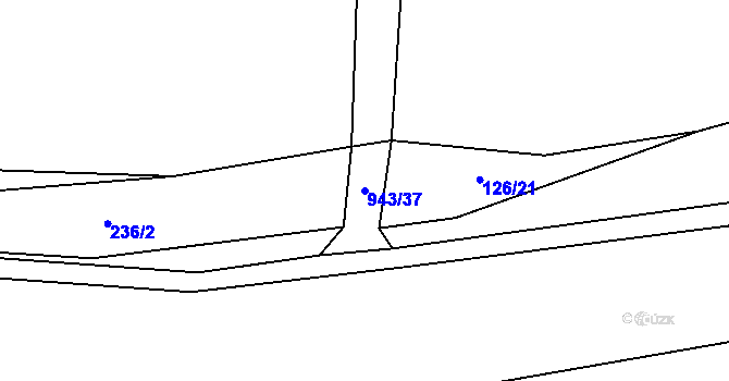 Parcela st. 943/37 v KÚ Lhota u Lísku, Katastrální mapa