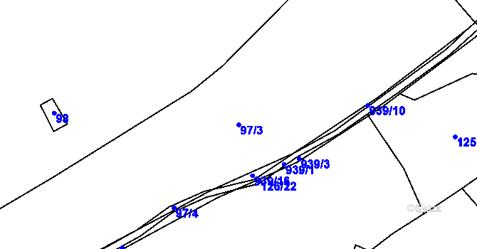Parcela st. 97/3 v KÚ Lhota u Lísku, Katastrální mapa