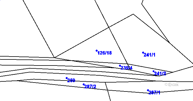 Parcela st. 126/18 v KÚ Lhota u Lísku, Katastrální mapa