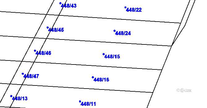 Parcela st. 448/15 v KÚ Lhota u Lísku, Katastrální mapa