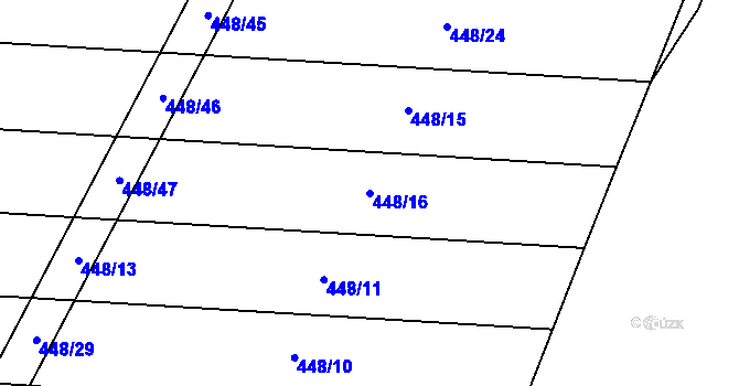 Parcela st. 448/16 v KÚ Lhota u Lísku, Katastrální mapa