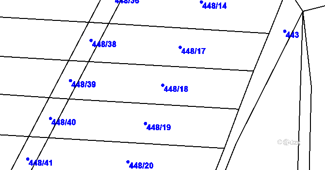 Parcela st. 448/18 v KÚ Lhota u Lísku, Katastrální mapa