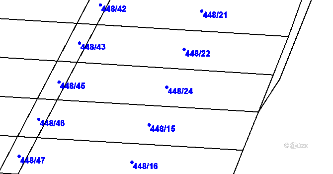 Parcela st. 448/24 v KÚ Lhota u Lísku, Katastrální mapa