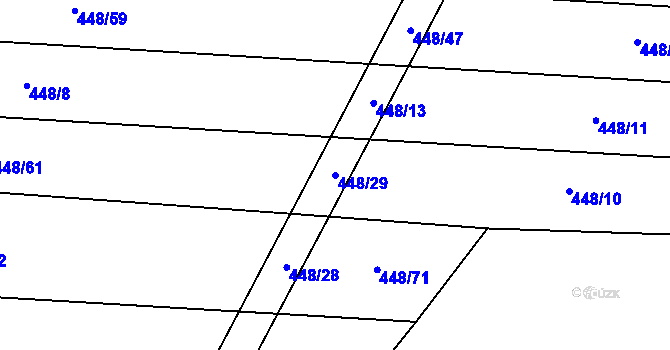 Parcela st. 448/29 v KÚ Lhota u Lísku, Katastrální mapa