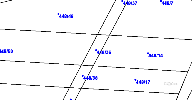 Parcela st. 448/36 v KÚ Lhota u Lísku, Katastrální mapa
