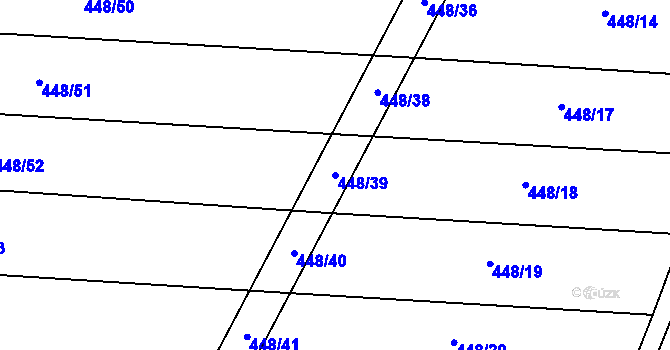 Parcela st. 448/39 v KÚ Lhota u Lísku, Katastrální mapa