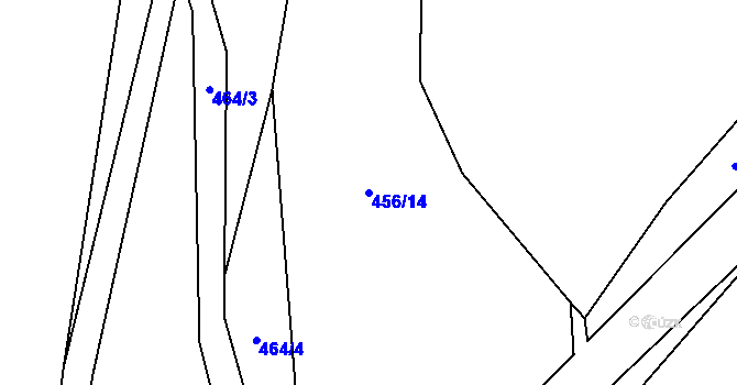 Parcela st. 456/14 v KÚ Lhota u Lísku, Katastrální mapa