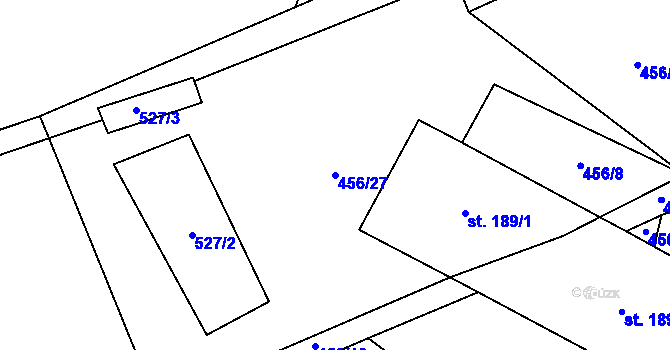 Parcela st. 456/27 v KÚ Lhota u Lísku, Katastrální mapa