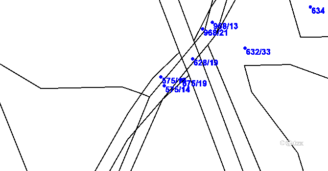 Parcela st. 575/14 v KÚ Lhota u Lísku, Katastrální mapa
