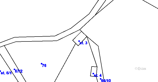 Parcela st. 3 v KÚ Lhota u Lísku, Katastrální mapa
