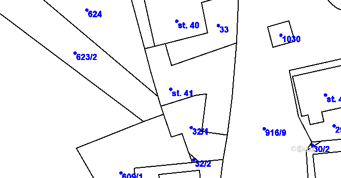 Parcela st. 41 v KÚ Lhota u Lísku, Katastrální mapa