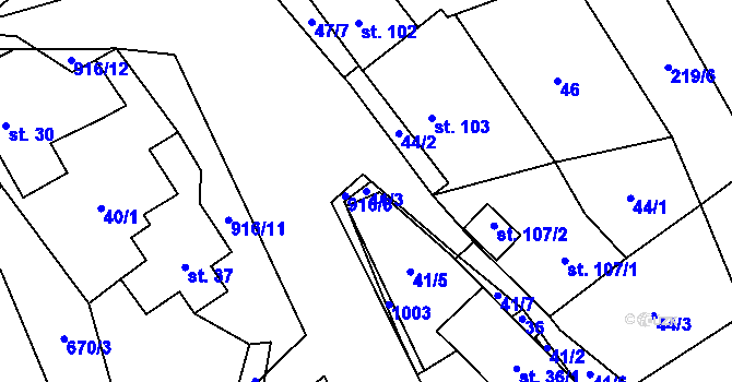 Parcela st. 41/3 v KÚ Lhota u Lísku, Katastrální mapa