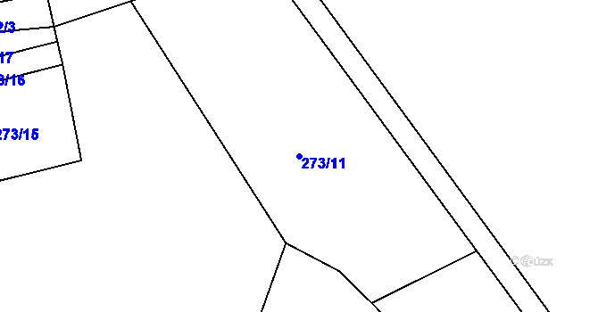 Parcela st. 273/11 v KÚ Lhota u Lísku, Katastrální mapa