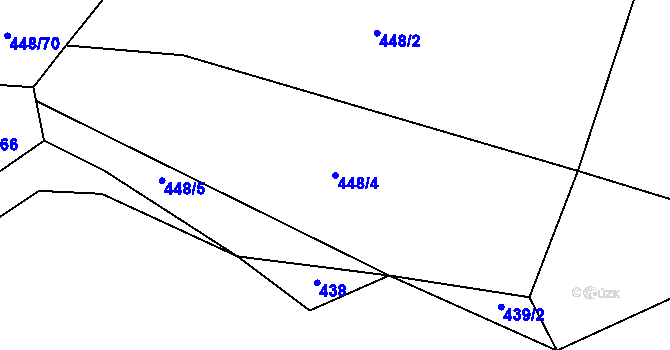 Parcela st. 448/4 v KÚ Lhota u Lísku, Katastrální mapa