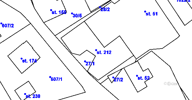 Parcela st. 212 v KÚ Lhota u Lísku, Katastrální mapa