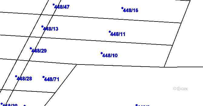 Parcela st. 448/10 v KÚ Lhota u Lísku, Katastrální mapa