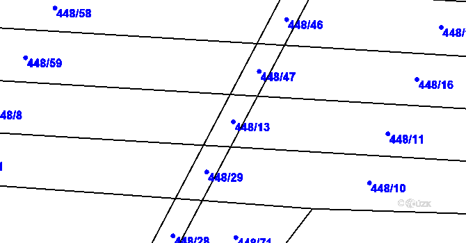 Parcela st. 448/13 v KÚ Lhota u Lísku, Katastrální mapa