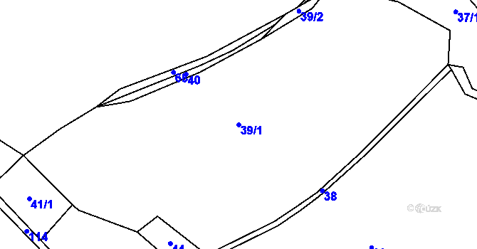Parcela st. 39/1 v KÚ Lísek, Katastrální mapa