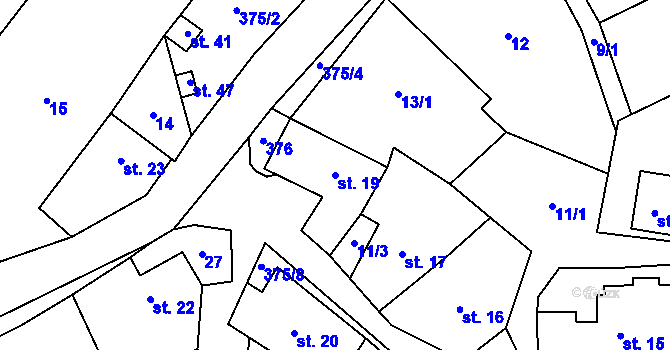 Parcela st. 19 v KÚ Vojtěchov u Lísku, Katastrální mapa