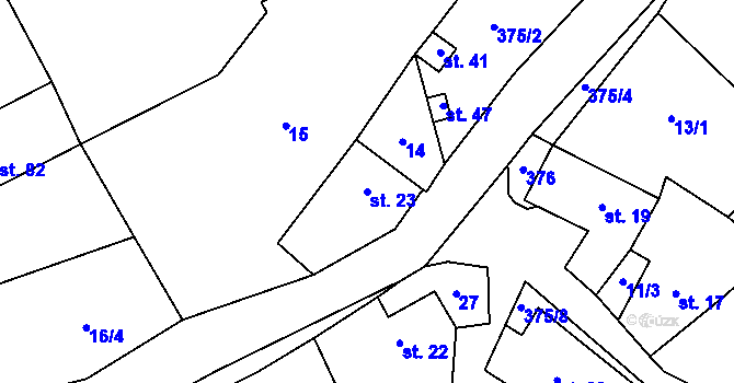 Parcela st. 23 v KÚ Vojtěchov u Lísku, Katastrální mapa