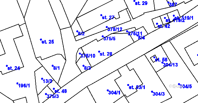 Parcela st. 28 v KÚ Vojtěchov u Lísku, Katastrální mapa