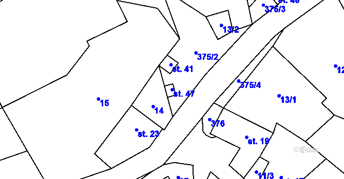 Parcela st. 47 v KÚ Vojtěchov u Lísku, Katastrální mapa