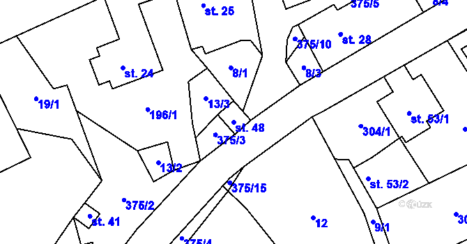 Parcela st. 48 v KÚ Vojtěchov u Lísku, Katastrální mapa