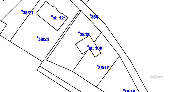 Parcela st. 109 v KÚ Vojtěchov u Lísku, Katastrální mapa