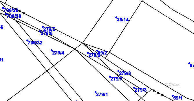 Parcela st. 69/2 v KÚ Vojtěchov u Lísku, Katastrální mapa