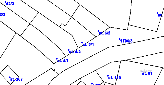 Parcela st. 6/1 v KÚ Lískovec, Katastrální mapa