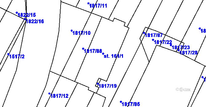 Parcela st. 161/1 v KÚ Lískovec, Katastrální mapa