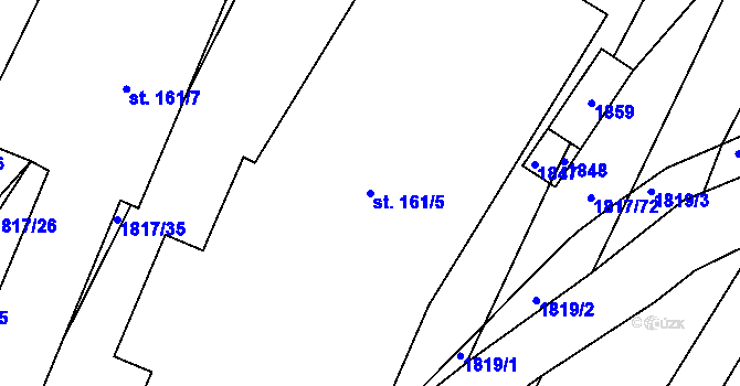 Parcela st. 161/5 v KÚ Lískovec, Katastrální mapa