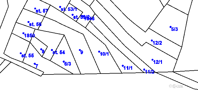 Parcela st. 10/1 v KÚ Lískovec, Katastrální mapa