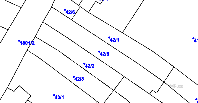 Parcela st. 42/5 v KÚ Lískovec, Katastrální mapa