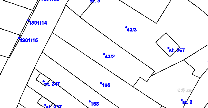 Parcela st. 43/2 v KÚ Lískovec, Katastrální mapa