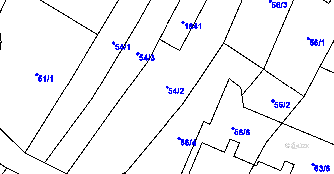 Parcela st. 54/2 v KÚ Lískovec, Katastrální mapa