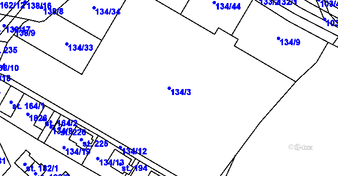 Parcela st. 134/3 v KÚ Lískovec, Katastrální mapa