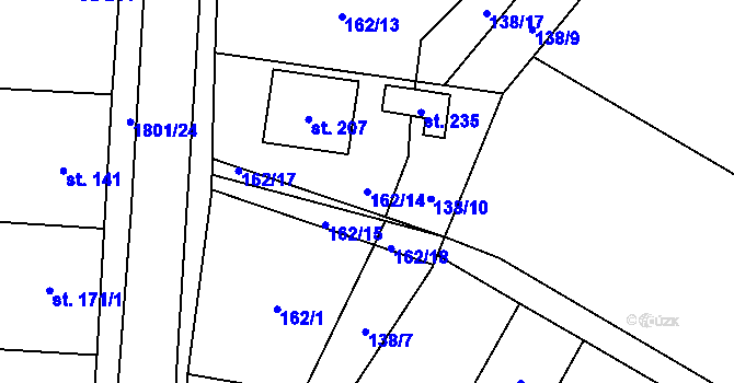 Parcela st. 162/14 v KÚ Lískovec, Katastrální mapa