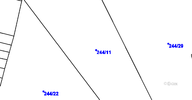 Parcela st. 244/11 v KÚ Lískovec, Katastrální mapa